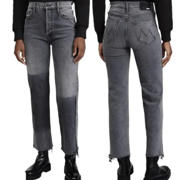 Mother Superior The Rambler Ankle Fray Straight Jeans Hitting The Pavement Sz 24 - Picture 2 of 11